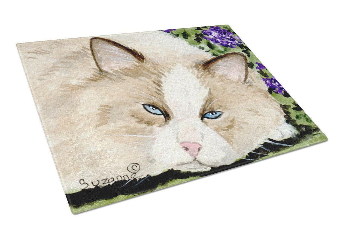 Cat Glass Cutting Board Large by Caroline&#39;s Treasures