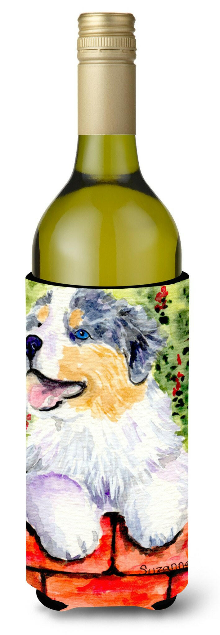 Australian Shepherd Wine Bottle Beverage Insulator Beverage Insulator Hugger SS8849LITERK by Caroline&#39;s Treasures
