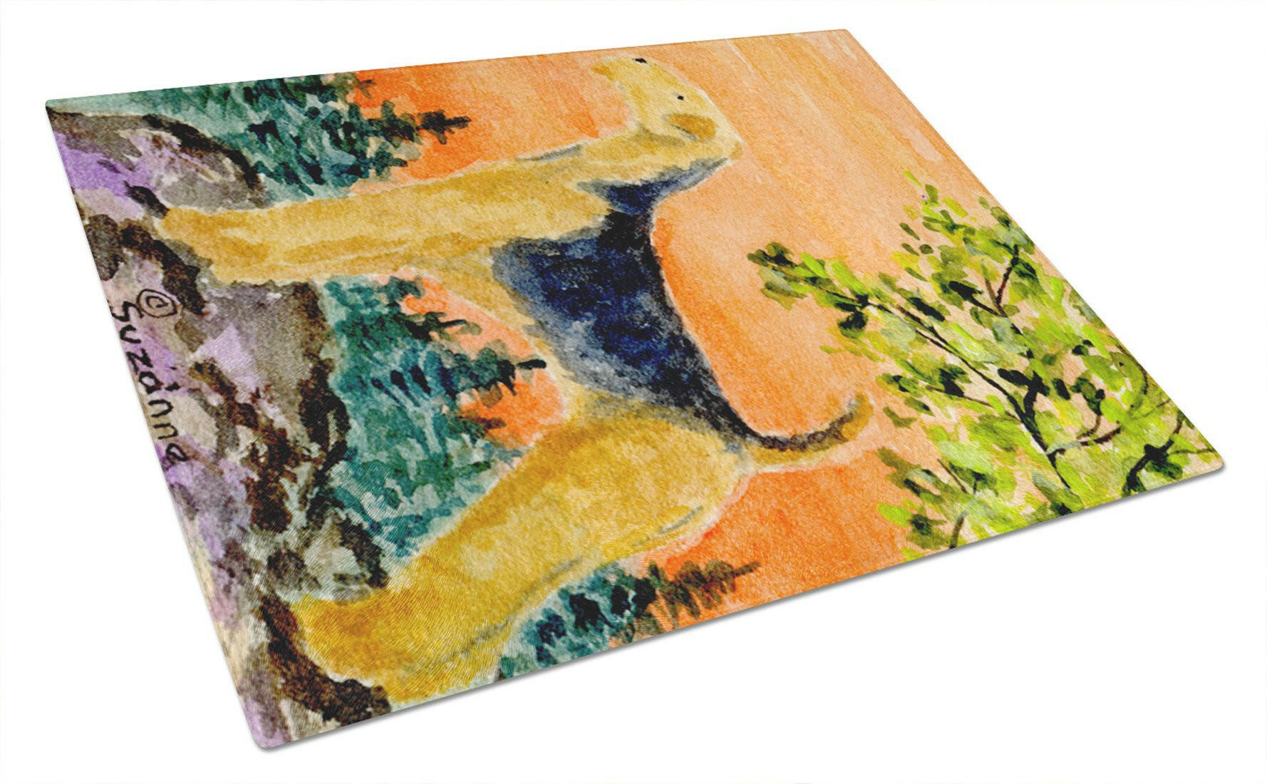 Airedale Glass Cutting Board Large by Caroline's Treasures