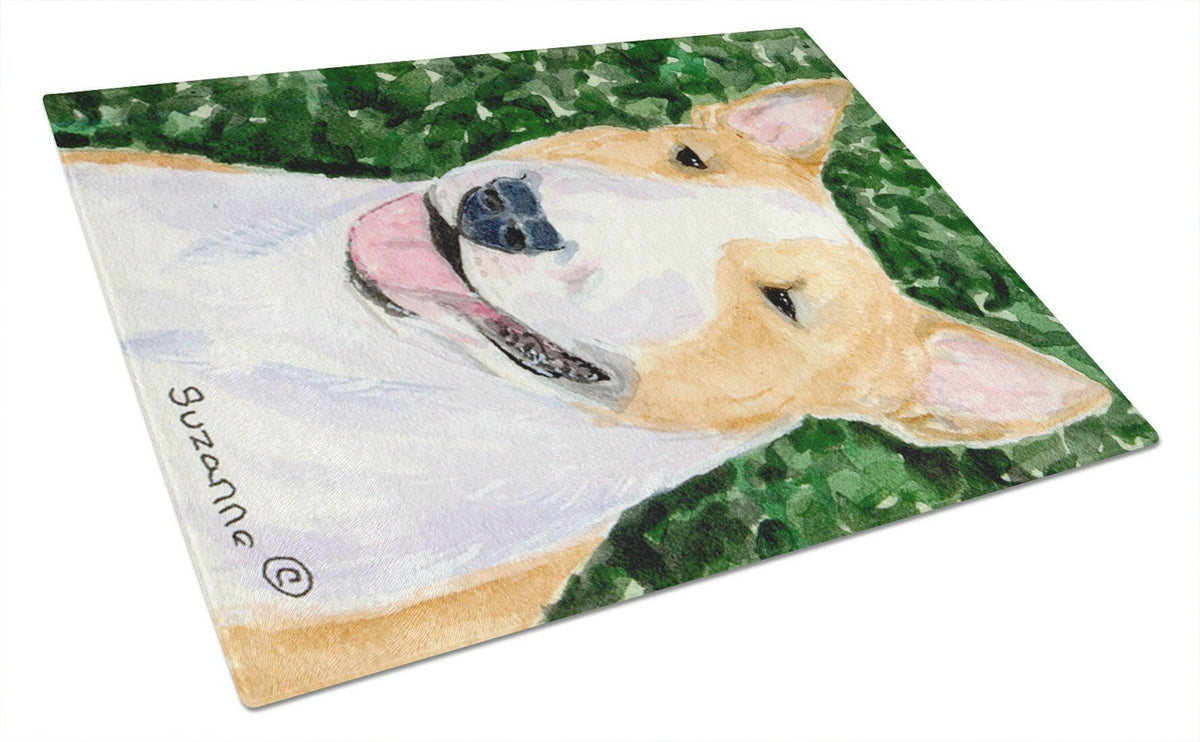 Bull Terrier Glass Cutting Board Large by Caroline&#39;s Treasures