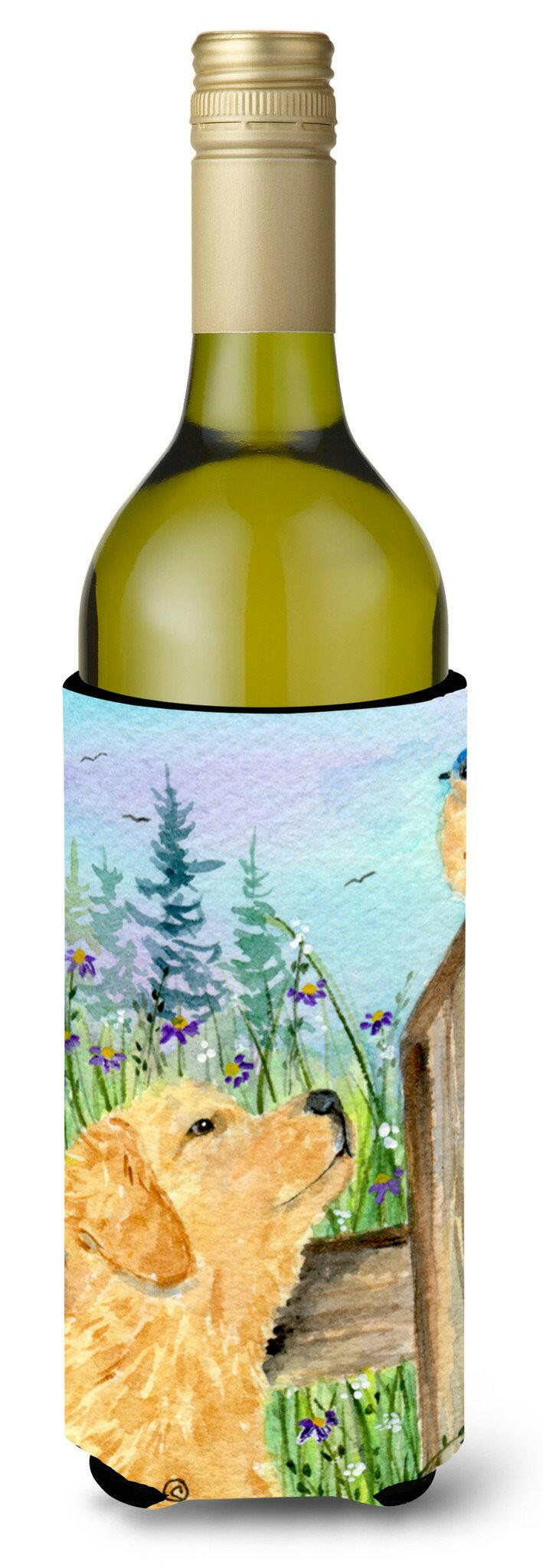 Golden Retriever Wine Bottle Beverage Insulator Beverage Insulator Hugger SS8883LITERK by Caroline&#39;s Treasures