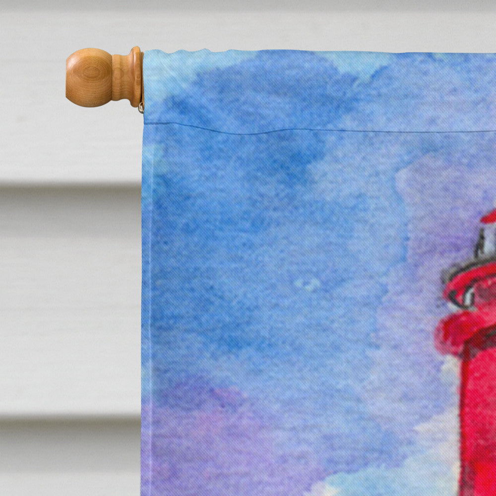 Lighthouse with Bichon Frise Flag Canvas House Size