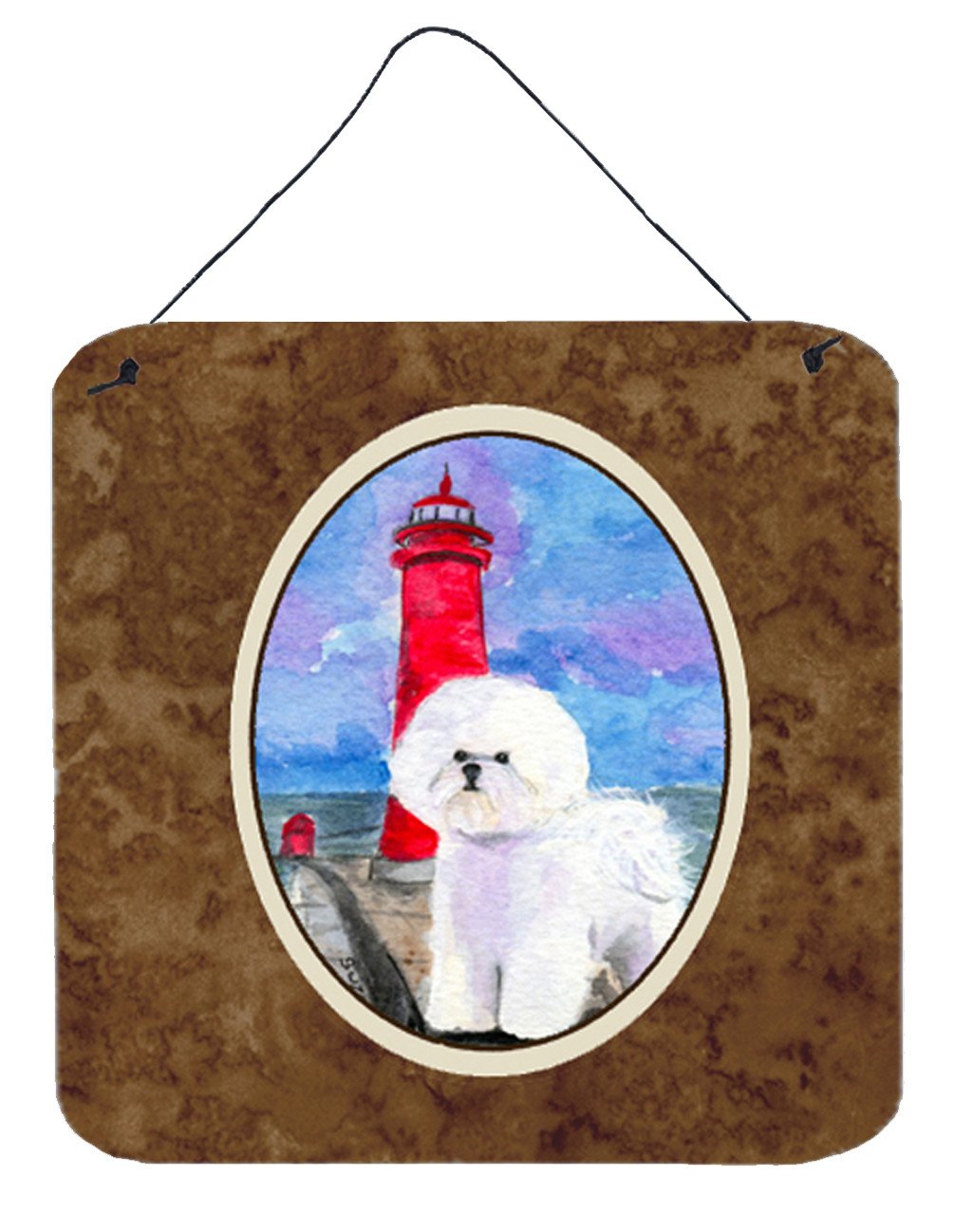 Lighthouse with Bichon Frise Aluminium Metal Wall or Door Hanging Prints by Caroline&#39;s Treasures