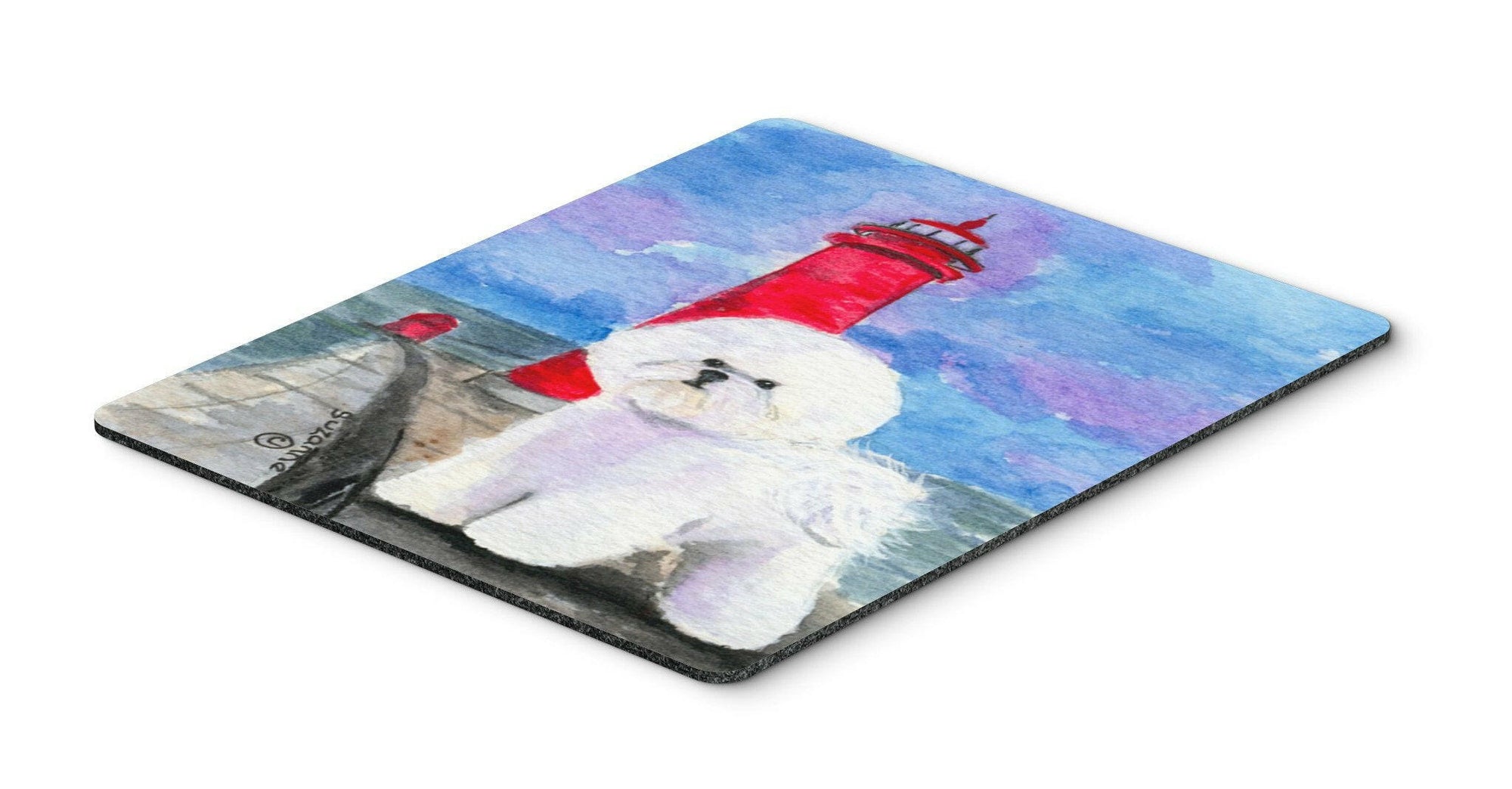 Lighthouse with Bichon Frise Mouse Pad / Hot Pad / Trivet by Caroline's Treasures