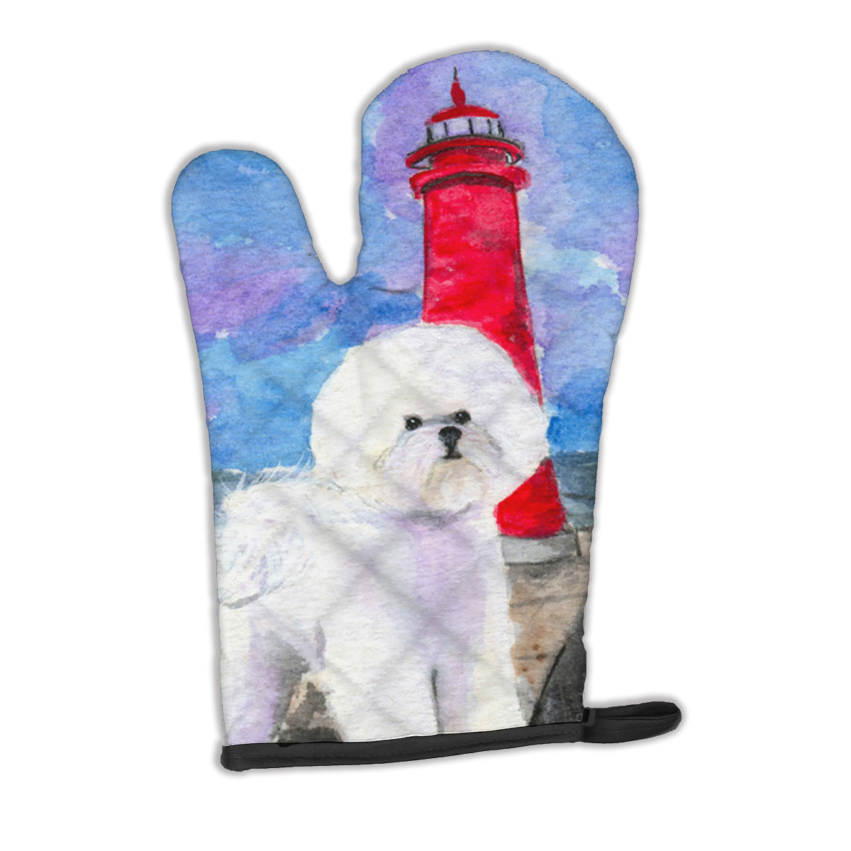 Lighthouse with Bichon Frise Oven Mitt SS8891OVMT  the-store.com.