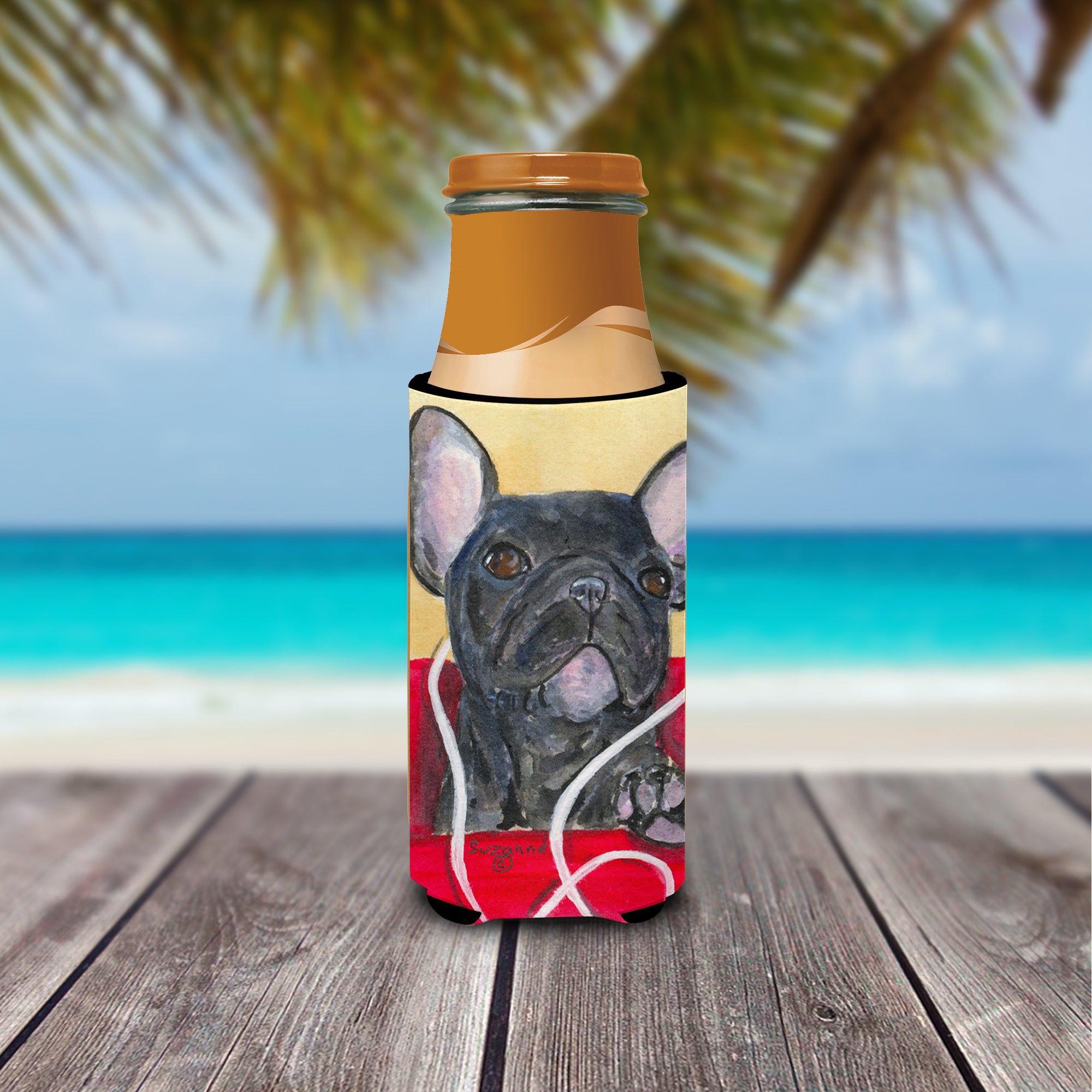 French Bulldog Ultra Beverage Insulators for slim cans SS8899MUK.