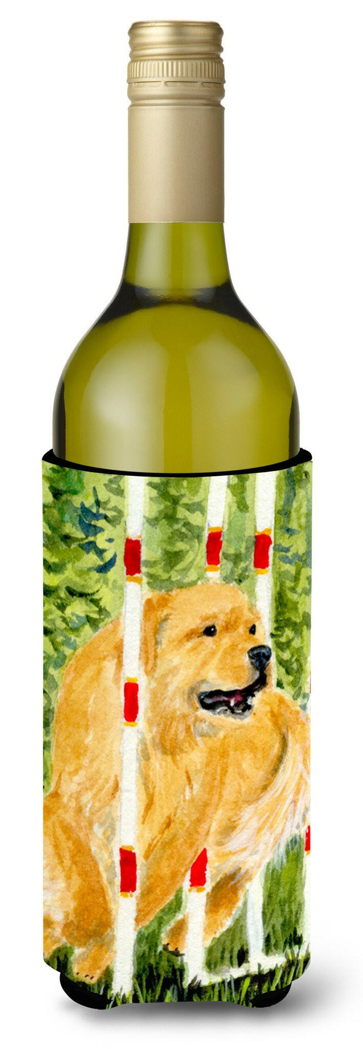 Golden Retriever Wine Bottle Beverage Insulator Beverage Insulator Hugger SS8906LITERK by Caroline&#39;s Treasures