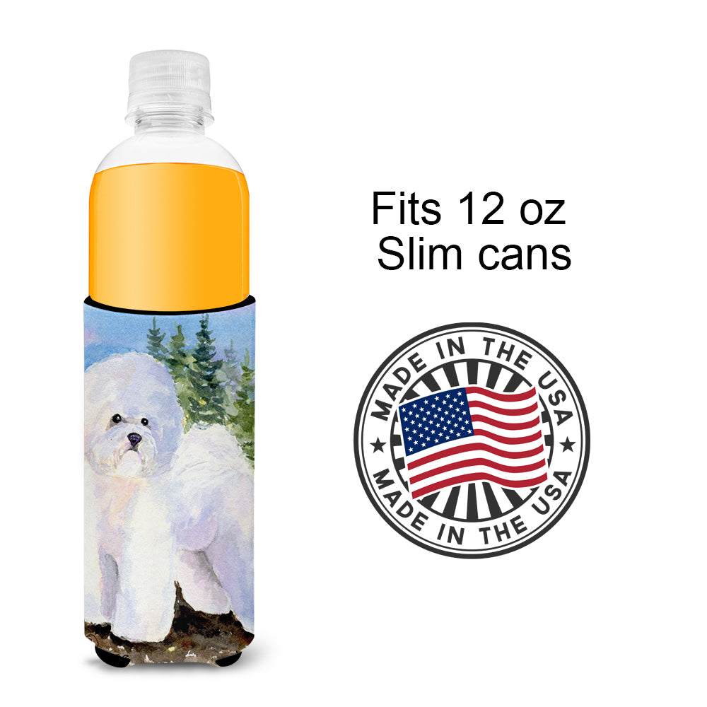 Bichon Frise Ultra Beverage Insulators for slim cans SS8916MUK.