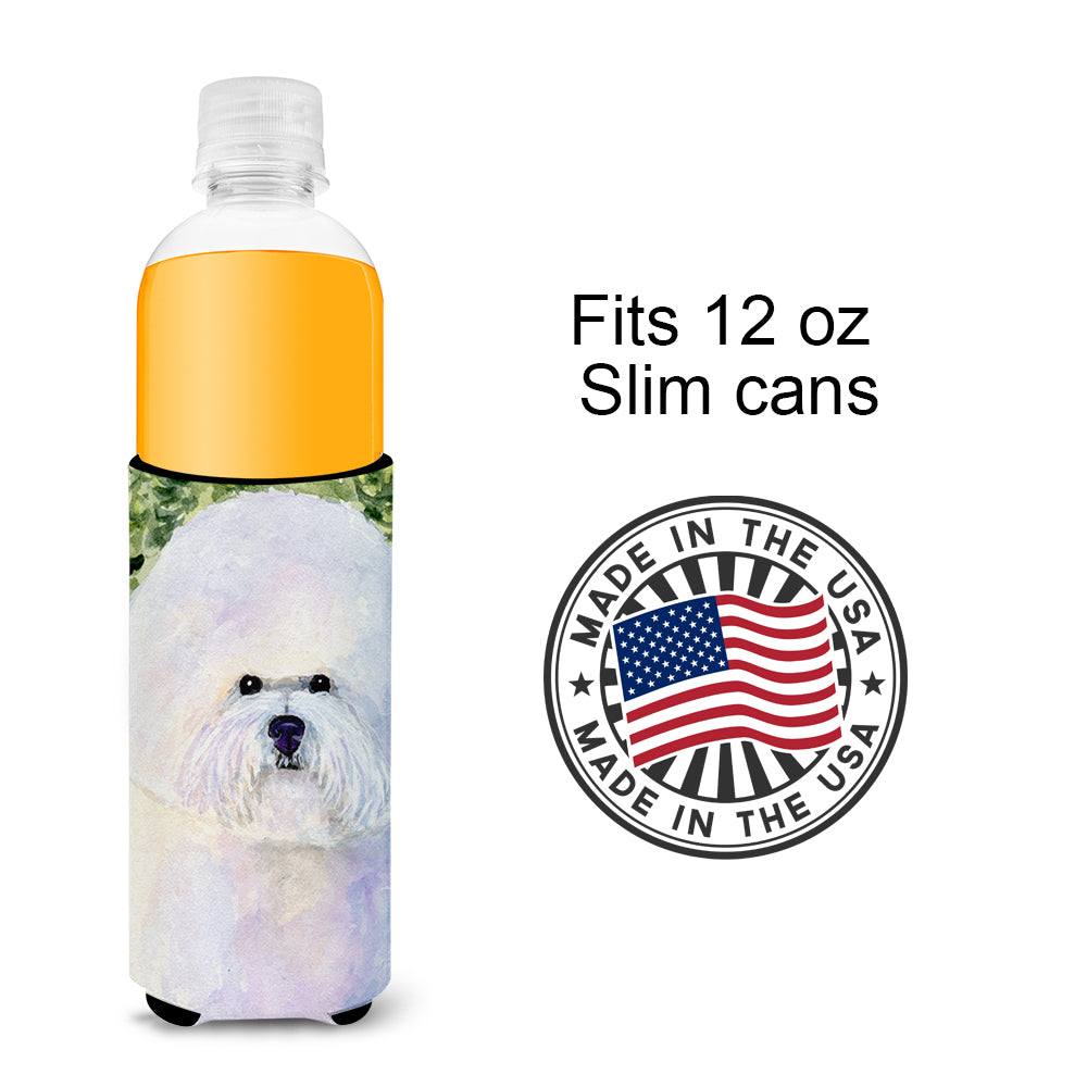 Bichon Frise Ultra Beverage Insulators for slim cans SS8919MUK.