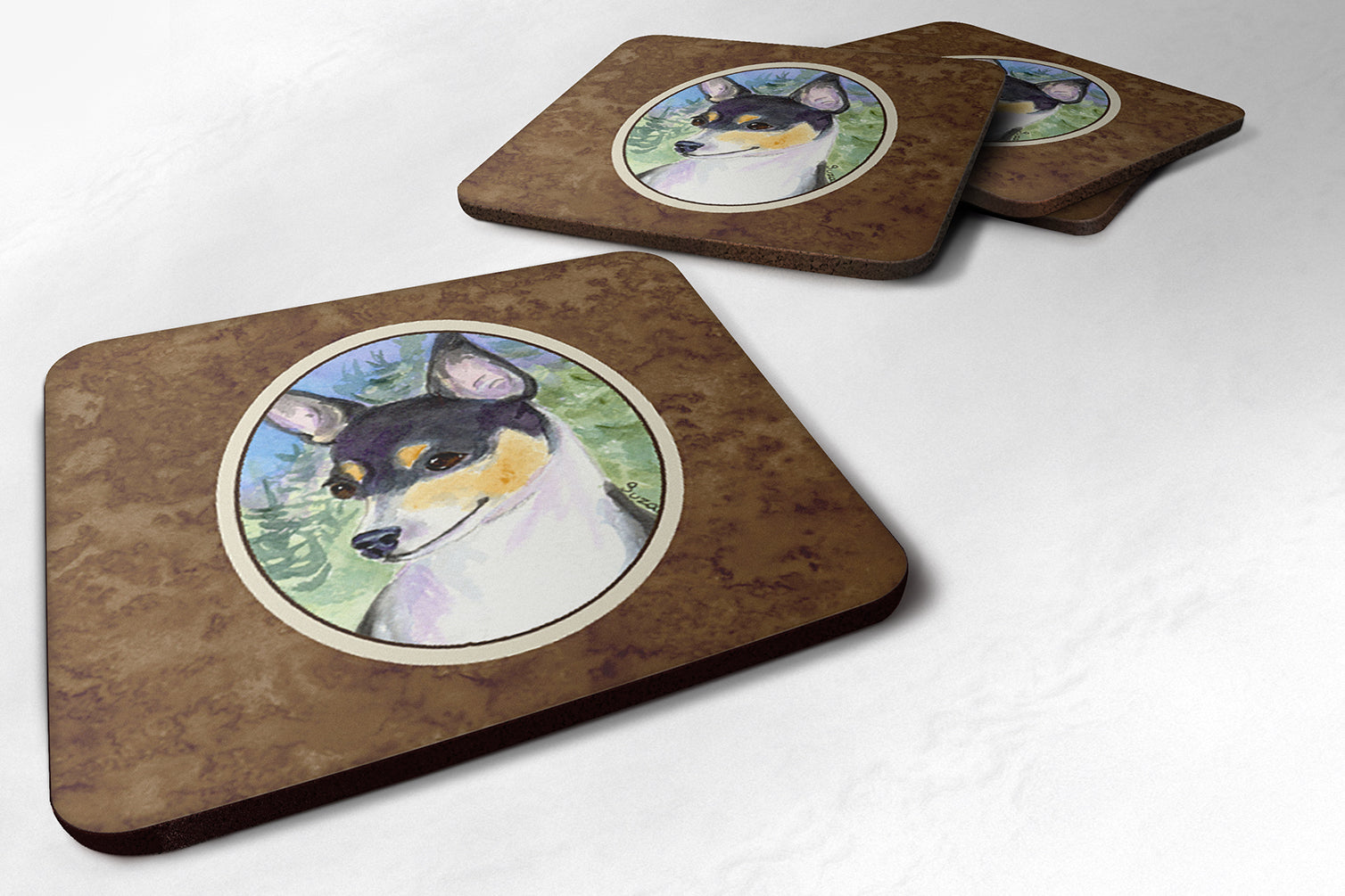 Set of 4 Fox Terrier Foam Coasters - the-store.com