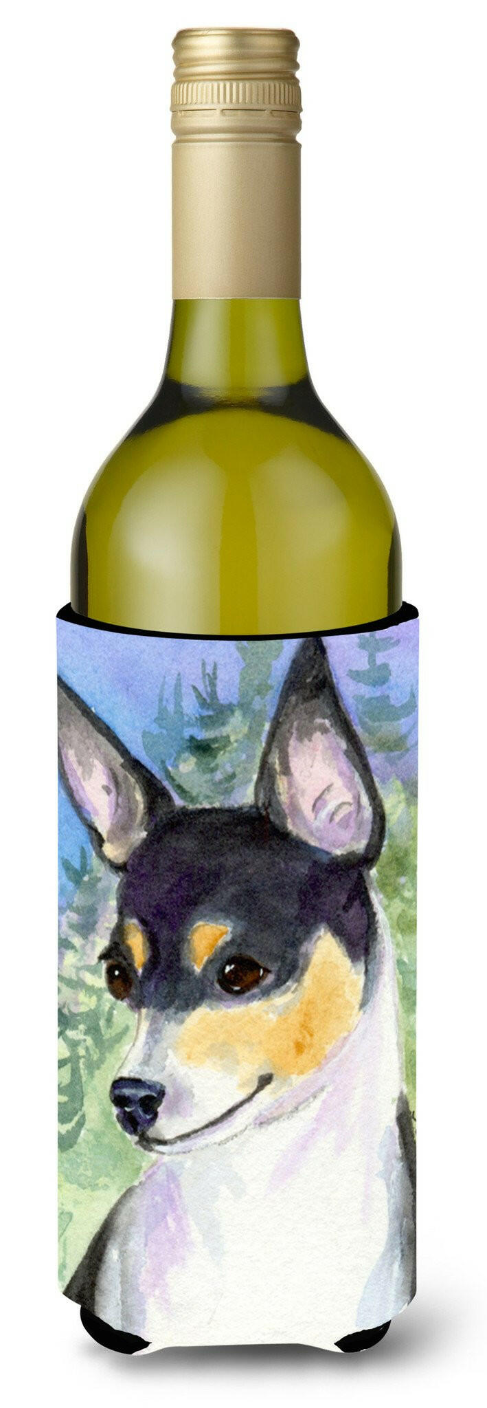 Rat Terrier Wine Bottle Beverage Insulator Beverage Insulator Hugger SS8927LITERK by Caroline&#39;s Treasures