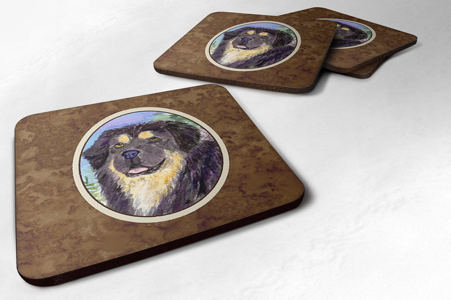 Set of 4 Tibetan Mastiff Foam Coasters - the-store.com
