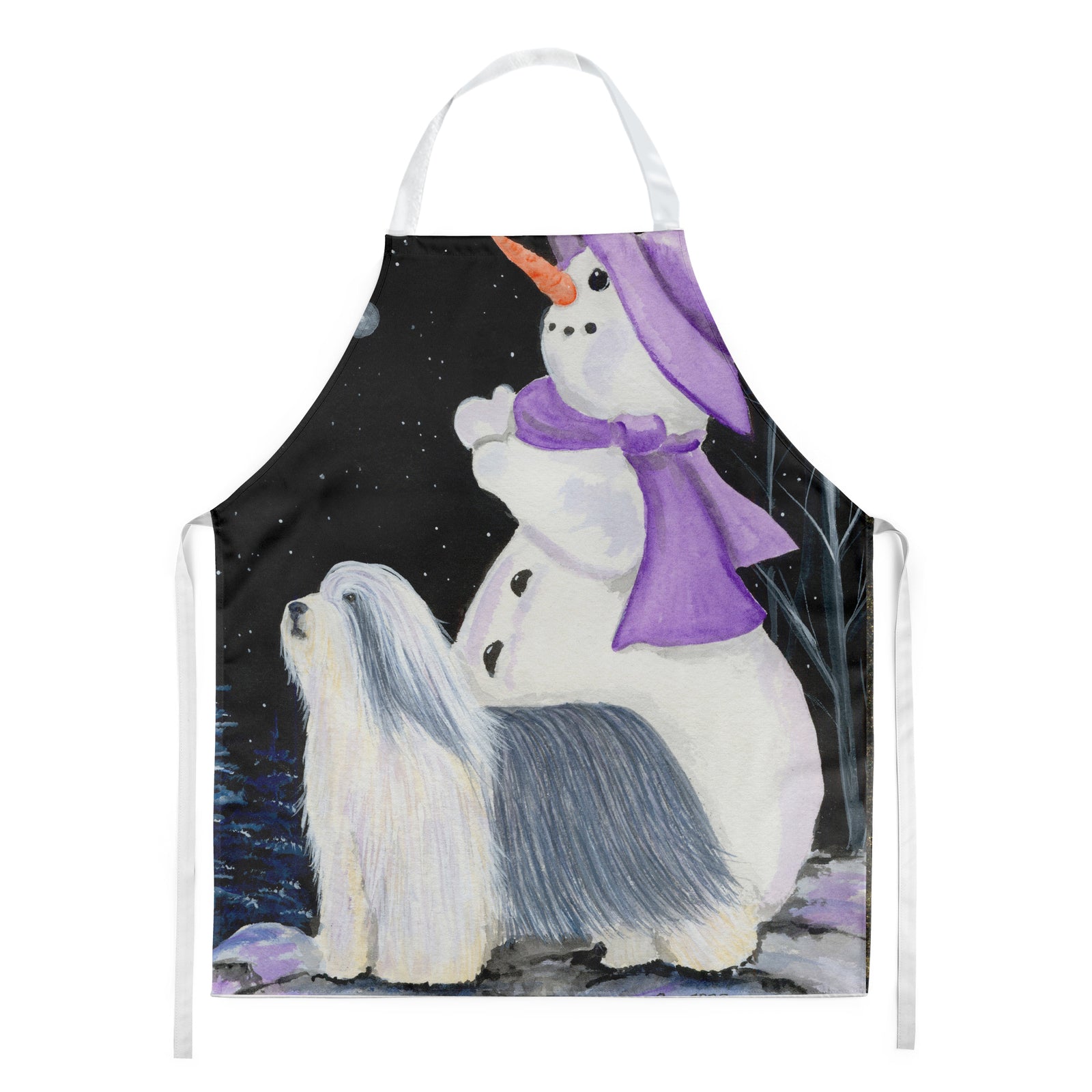 Snowman with Bearded Collie Apron - the-store.com