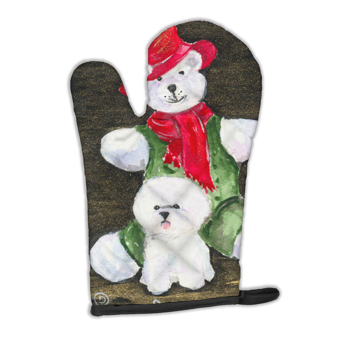 Bichon Frise with Teddy Bear Oven Mitt SS8948OVMT  the-store.com.