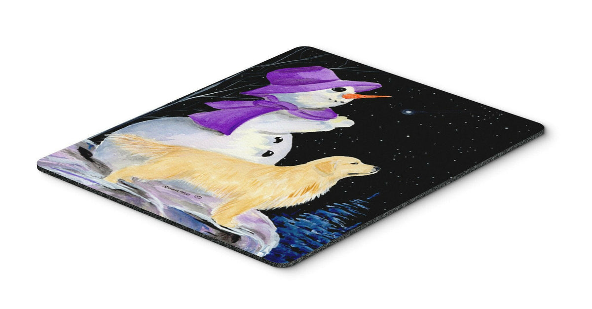 Snowman with Golden Retriever Mouse Pad / Hot Pad / Trivet by Caroline&#39;s Treasures
