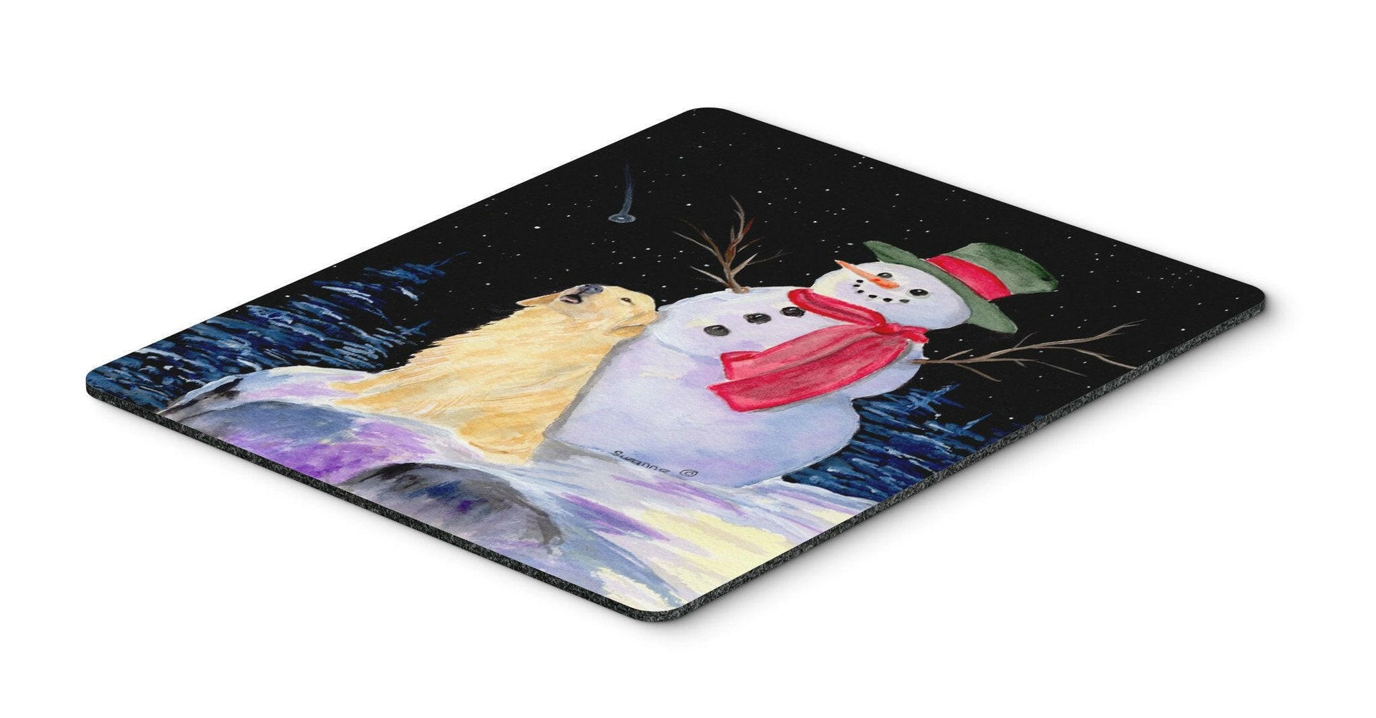 Snowman with Golden Retriever Mouse Pad / Hot Pad / Trivet by Caroline's Treasures