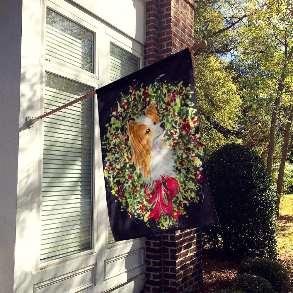 Christmas Wreath Papillon Flag Canvas House Size
