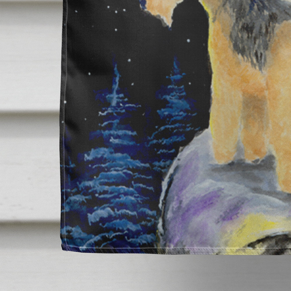 Snowman with Lakeland Terrier Flag Canvas House Size  the-store.com.