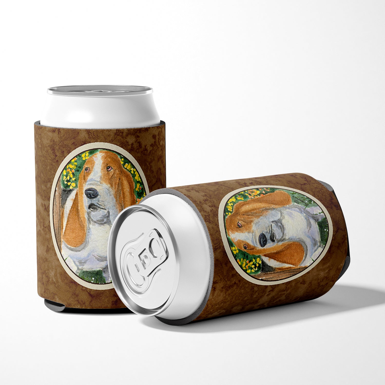 Basset Hound Can or Bottle Beverage Insulator Hugger.