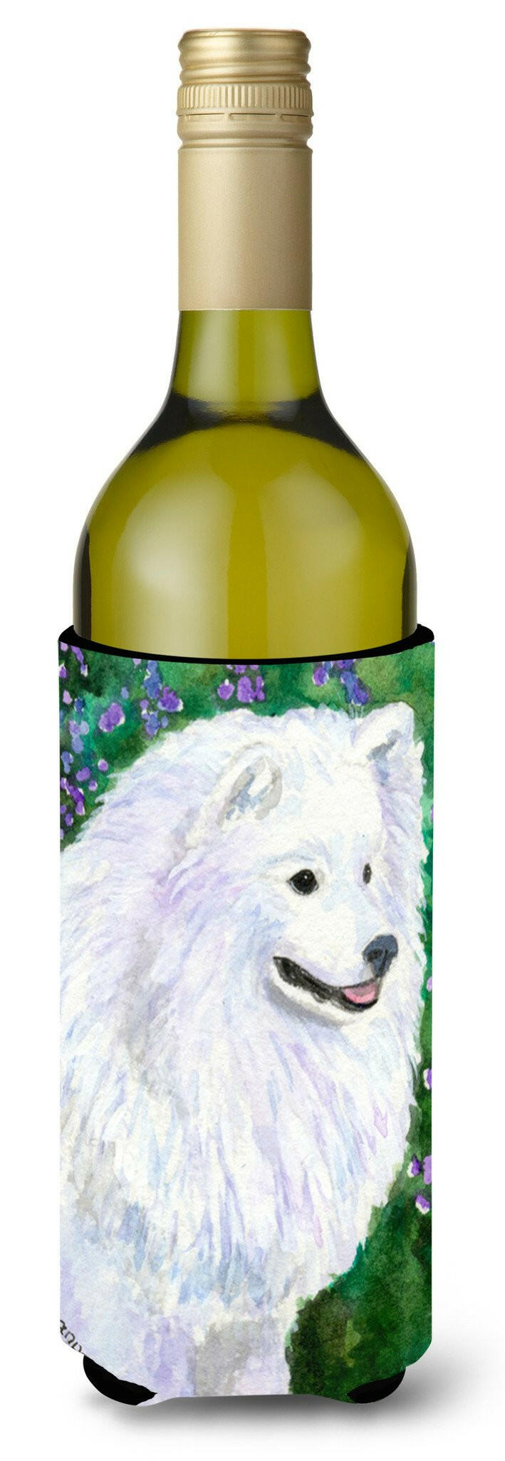 American Eskimo Wine Bottle Beverage Insulator Beverage Insulator Hugger by Caroline&#39;s Treasures