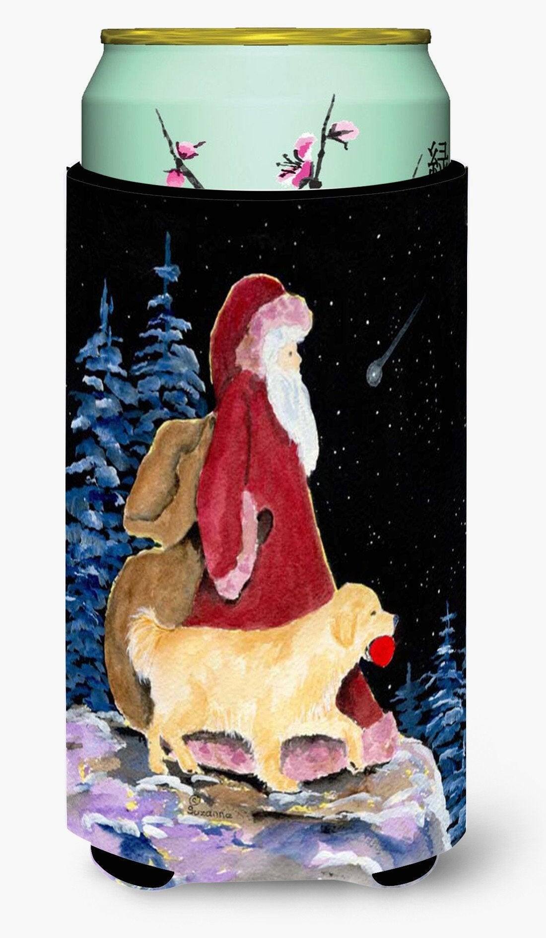 Santa Claus with  Golden Retriever  Tall Boy Beverage Insulator Beverage Insulator Hugger by Caroline&#39;s Treasures