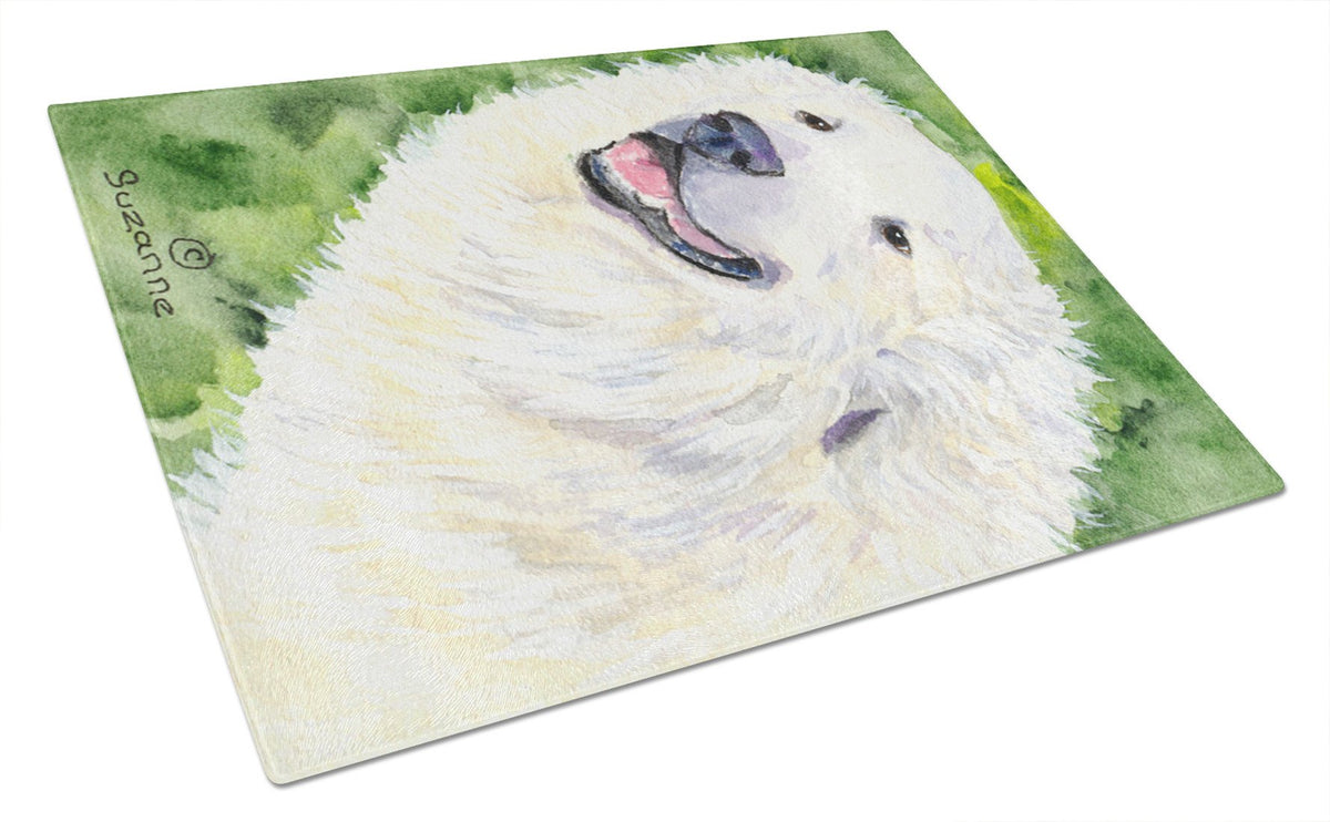 Great Pyrenees Glass Cutting Board Large by Caroline&#39;s Treasures