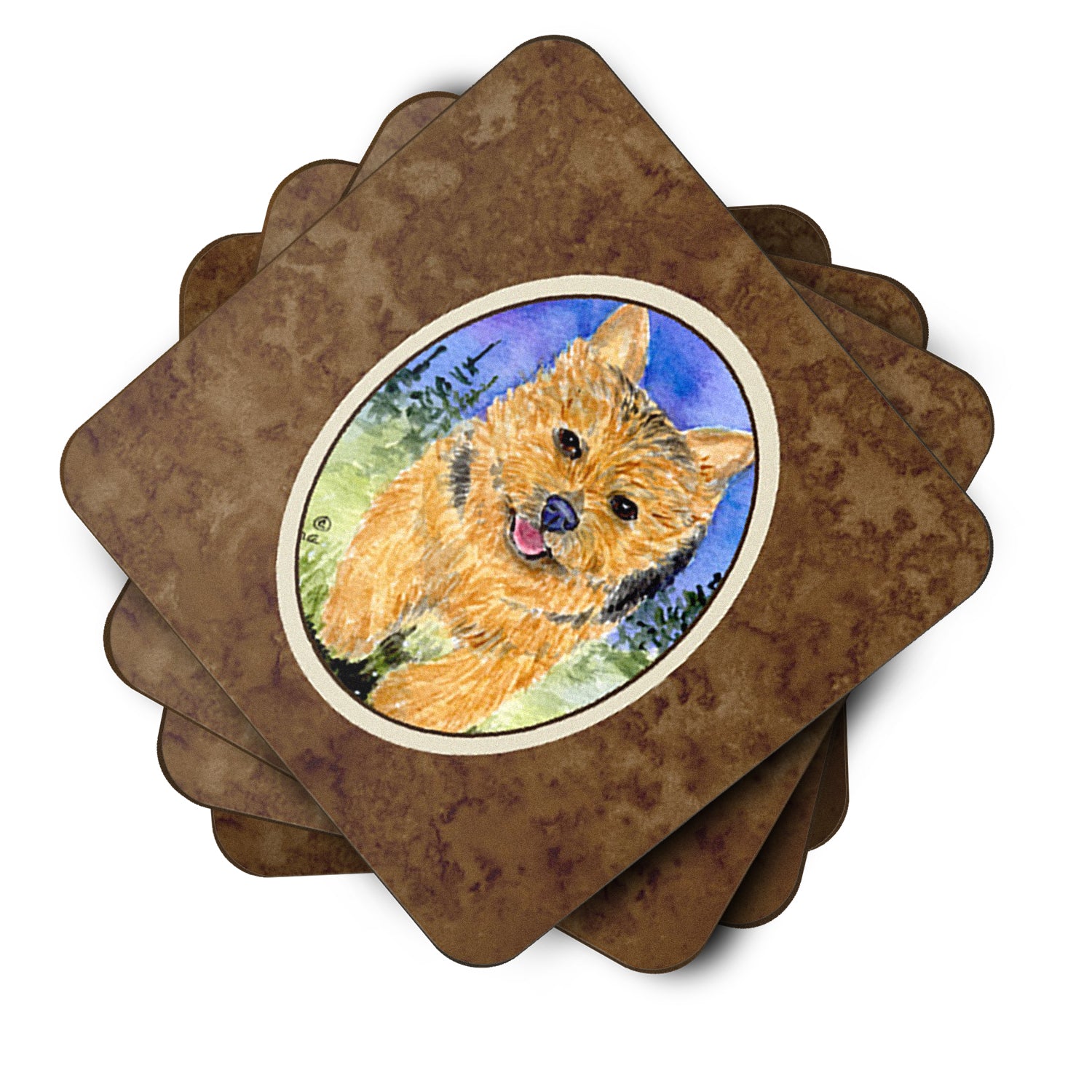Caroline's Treasures Norwich Terrier Coasters - Set of 4 Lightweight Foam, Absorbent Drink Coasters