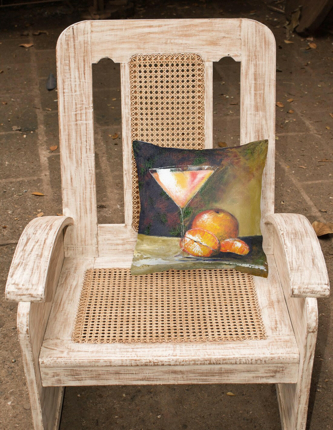 Orange Martini by Malenda Trick Canvas Decorative Pillow TMTR0036PW1414 by Caroline's Treasures