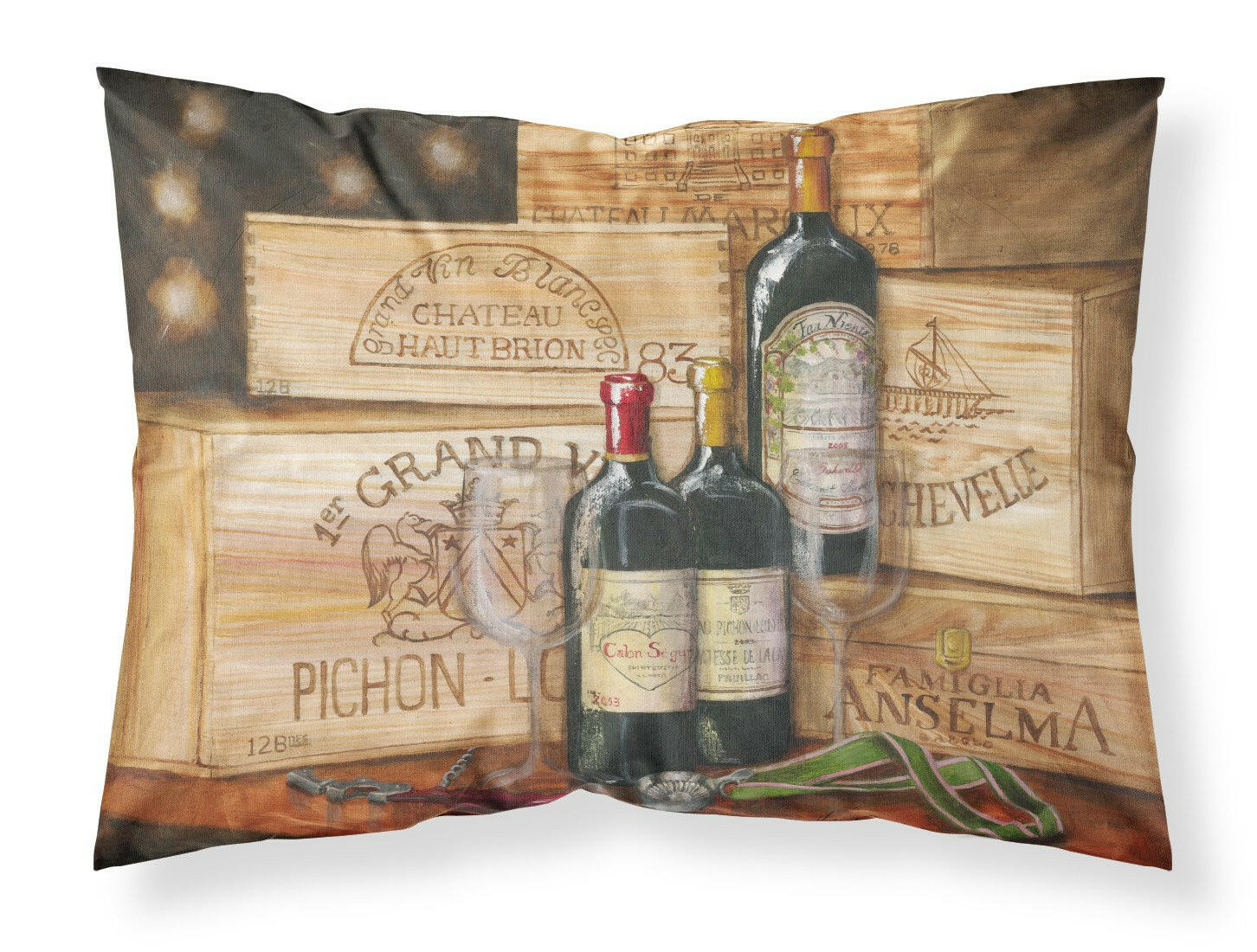 Wine Gran Vin by Malenda Trick Fabric Standard Pillowcase TMTR0254PILLOWCASE by Caroline's Treasures