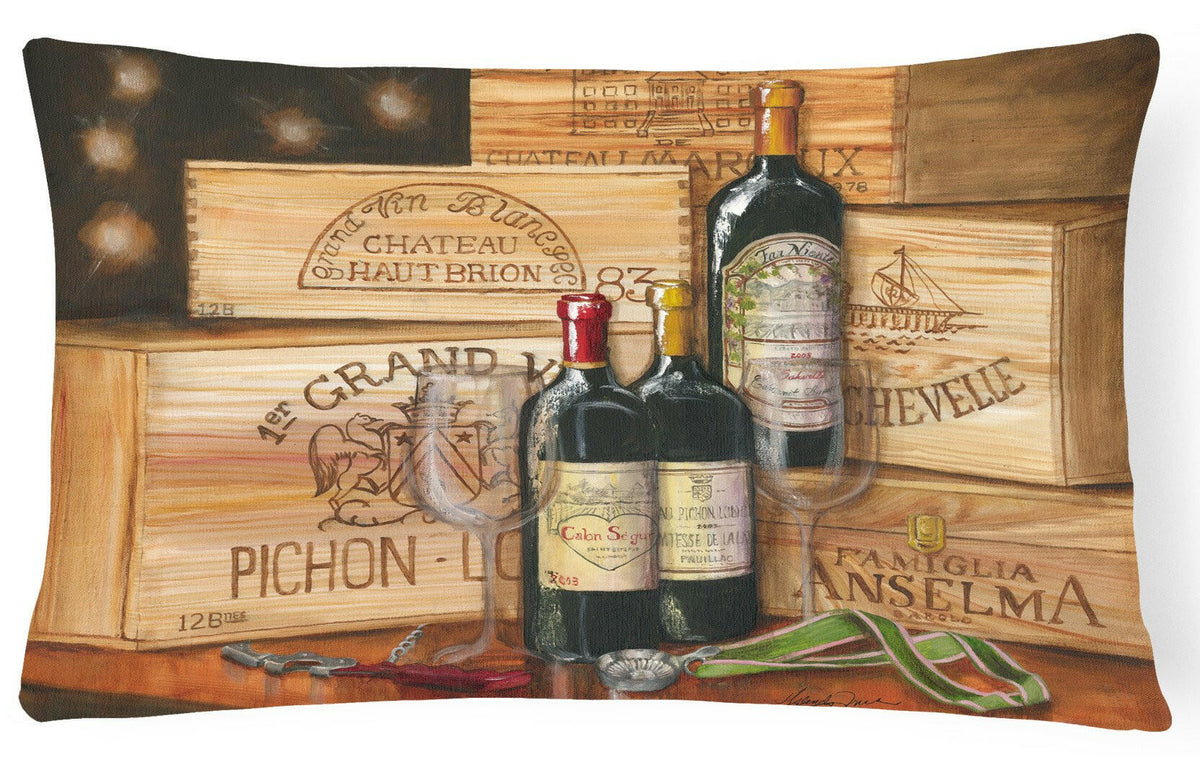 Wine Gran Vin by Malenda Trick Fabric Decorative Pillow TMTR0254PW1216 by Caroline&#39;s Treasures