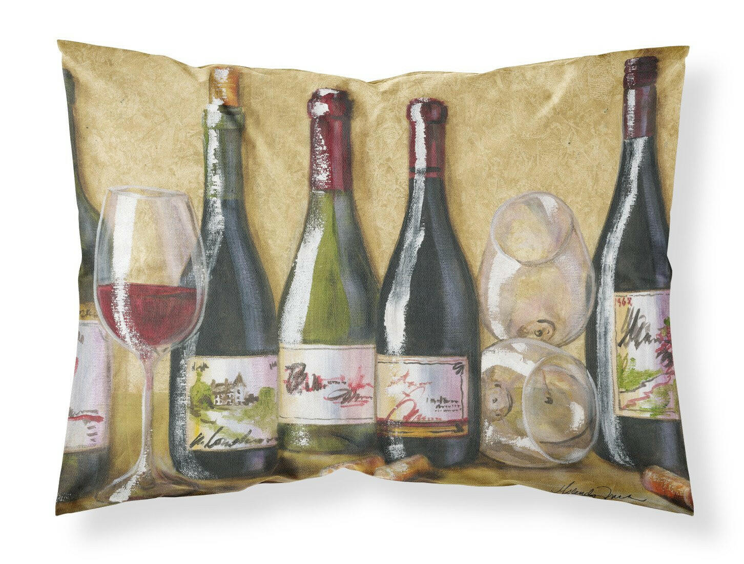 Wine Du Vin by Malenda Trick Fabric Standard Pillowcase TMTR0271PILLOWCASE by Caroline's Treasures