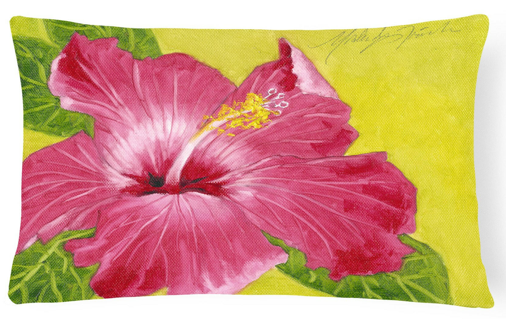 Hot Pink Hibiscus by Malenda Trick Fabric Decorative Pillow TMTR0317PW1216 by Caroline's Treasures