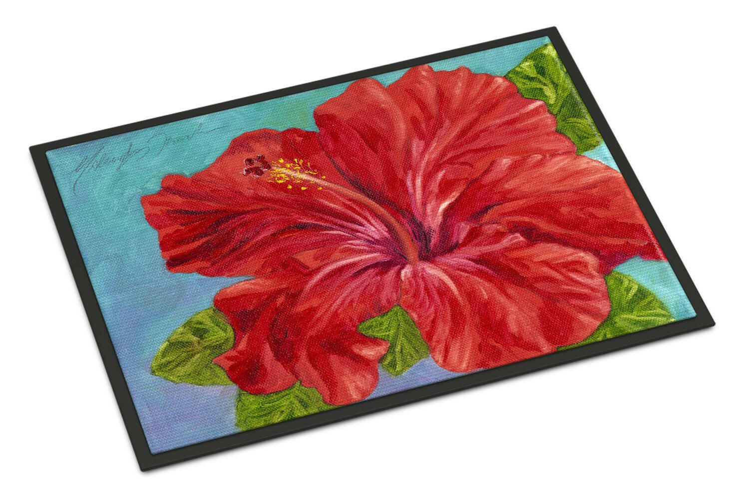 Red Hibiscus by Malenda Trick Indoor or Outdoor Mat 24x36 TMTR0319JMAT - the-store.com
