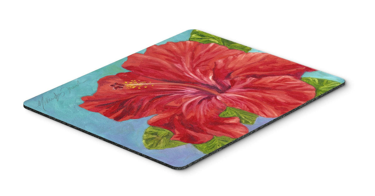 Red Hibiscus by Malenda Trick Mouse Pad, Hot Pad or Trivet TMTR0319MP by Caroline&#39;s Treasures