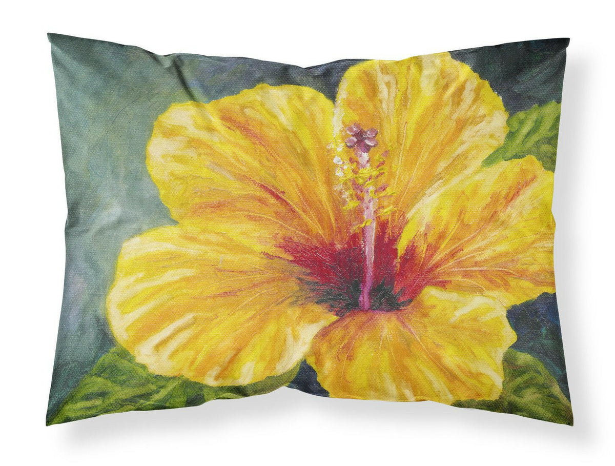 Yellow Hibiscus by Malenda Trick Fabric Standard Pillowcase TMTR0321PILLOWCASE by Caroline&#39;s Treasures