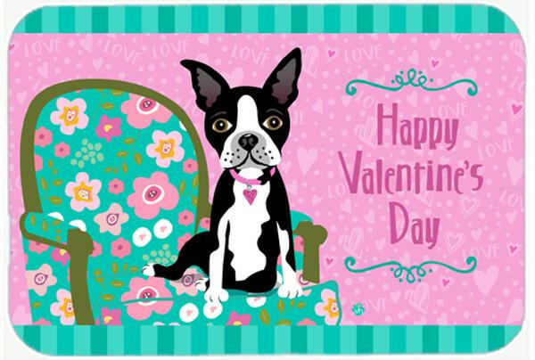Happy Valentine&#39;s Day Boston Terrier Mouse Pad, Hot Pad or Trivet VHA3001MP by Caroline&#39;s Treasures