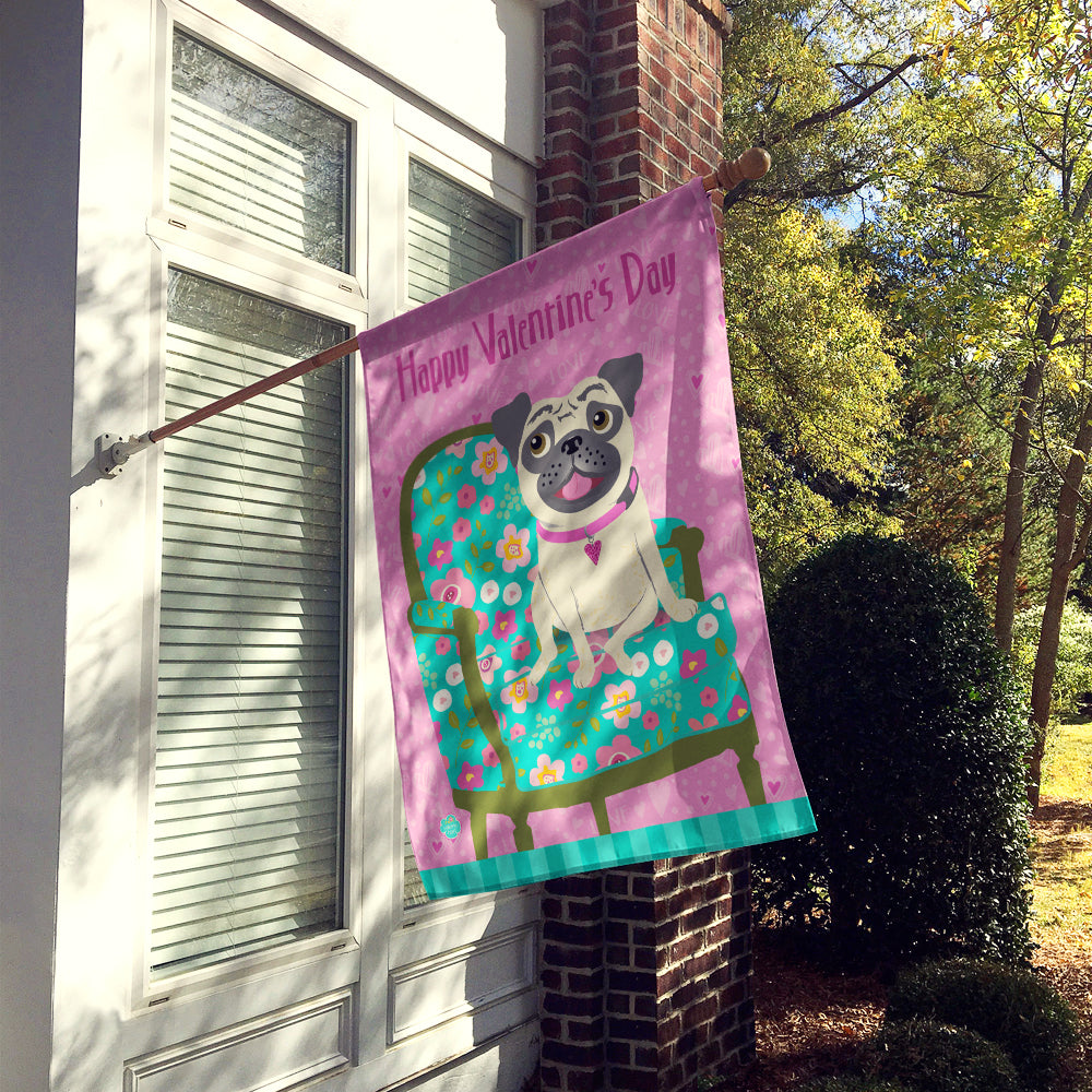 Happy Valentine's Day Pug Flag Canvas House Size VHA3002CHF  the-store.com.
