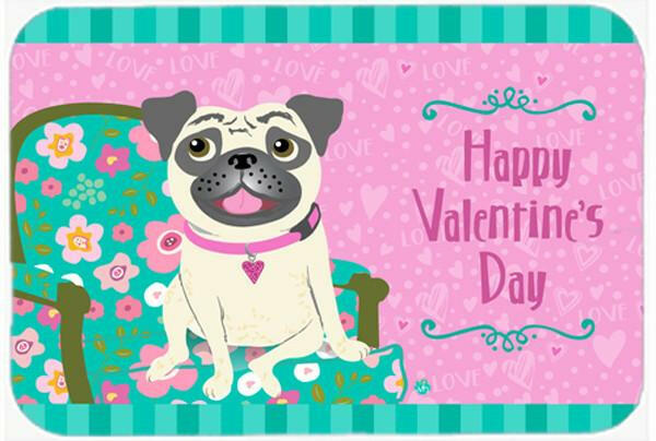 Happy Valentine&#39;s Day Pug Mouse Pad, Hot Pad or Trivet VHA3002MP by Caroline&#39;s Treasures