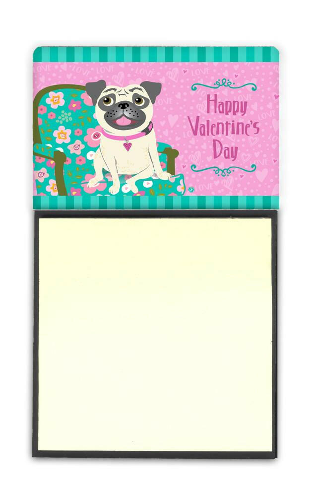 Happy Valentine&#39;s Day Pug Sticky Note Holder VHA3002SN by Caroline&#39;s Treasures