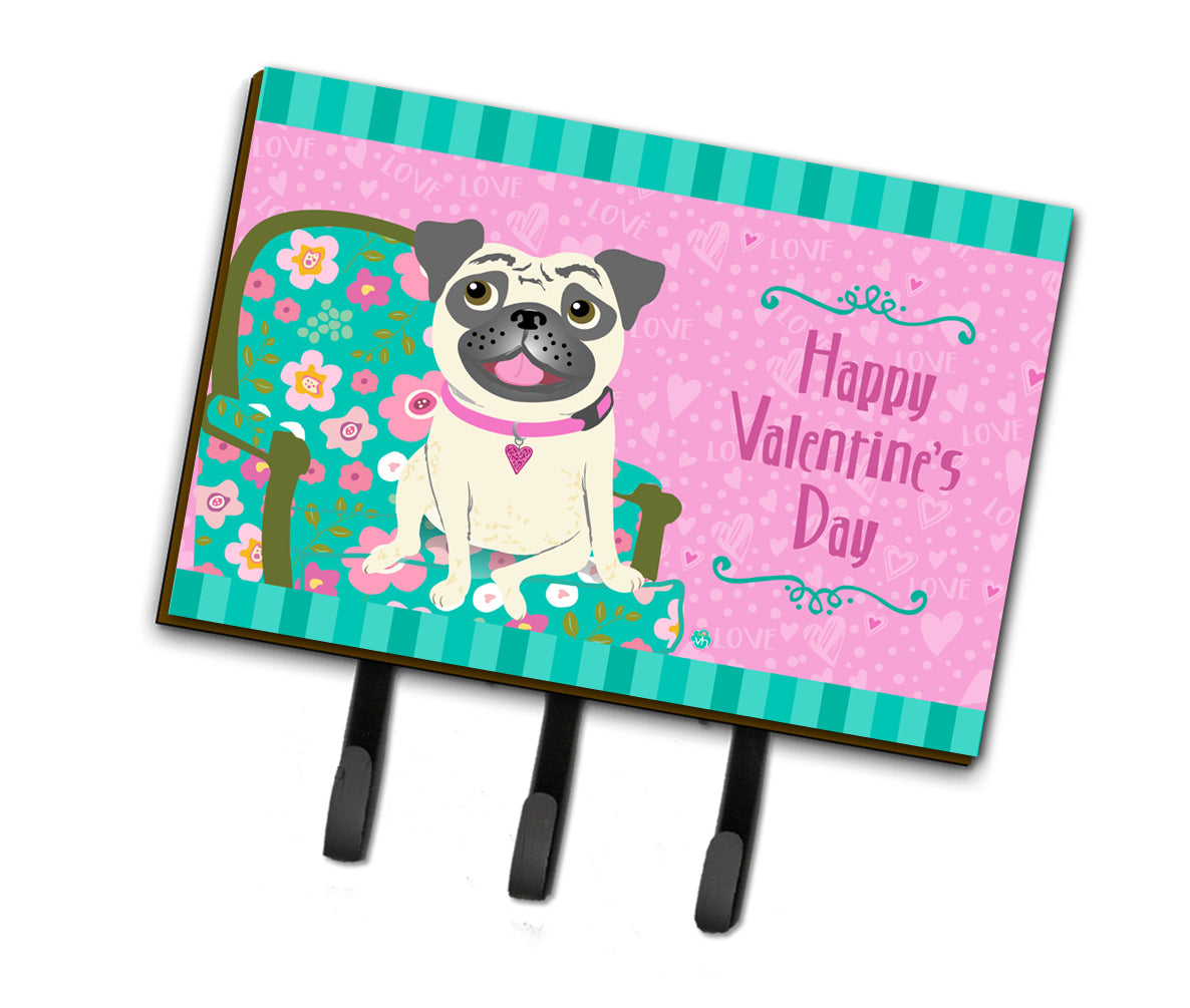 Happy Valentine&#39;s Day Pug Leash or Key Holder VHA3002TH68  the-store.com.