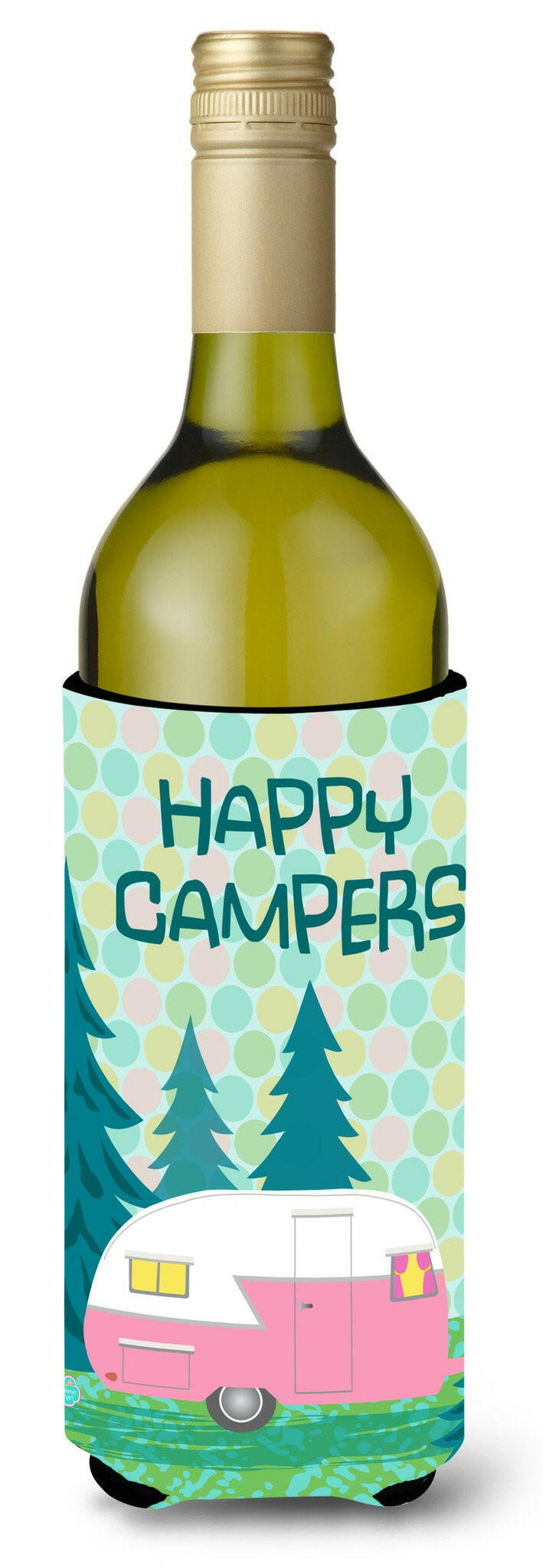 Happy Campers Glamping Trailer Wine Bottle Beverage Insulator Hugger VHA3004LITERK by Caroline's Treasures