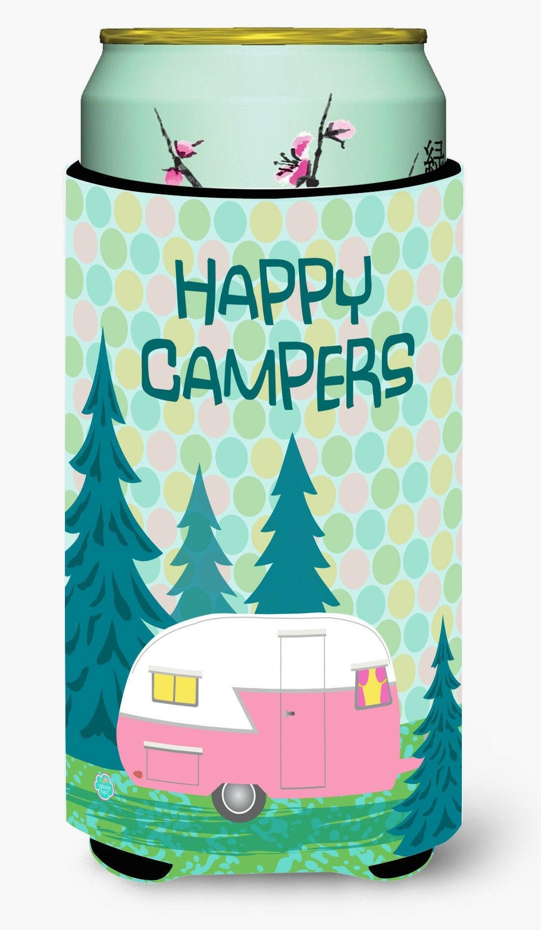 Happy Campers Glamping Trailer Tall Boy Beverage Insulator Hugger VHA3004TBC by Caroline&#39;s Treasures