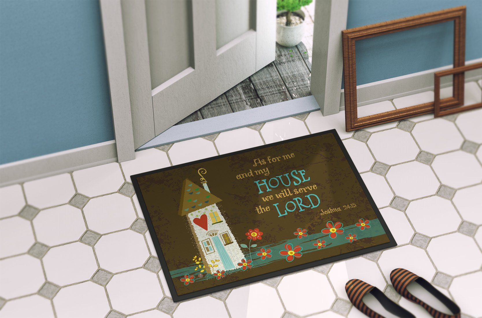 As For Me And My House Indoor or Outdoor Mat 24x36 VHA3005JMAT by Caroline's Treasures