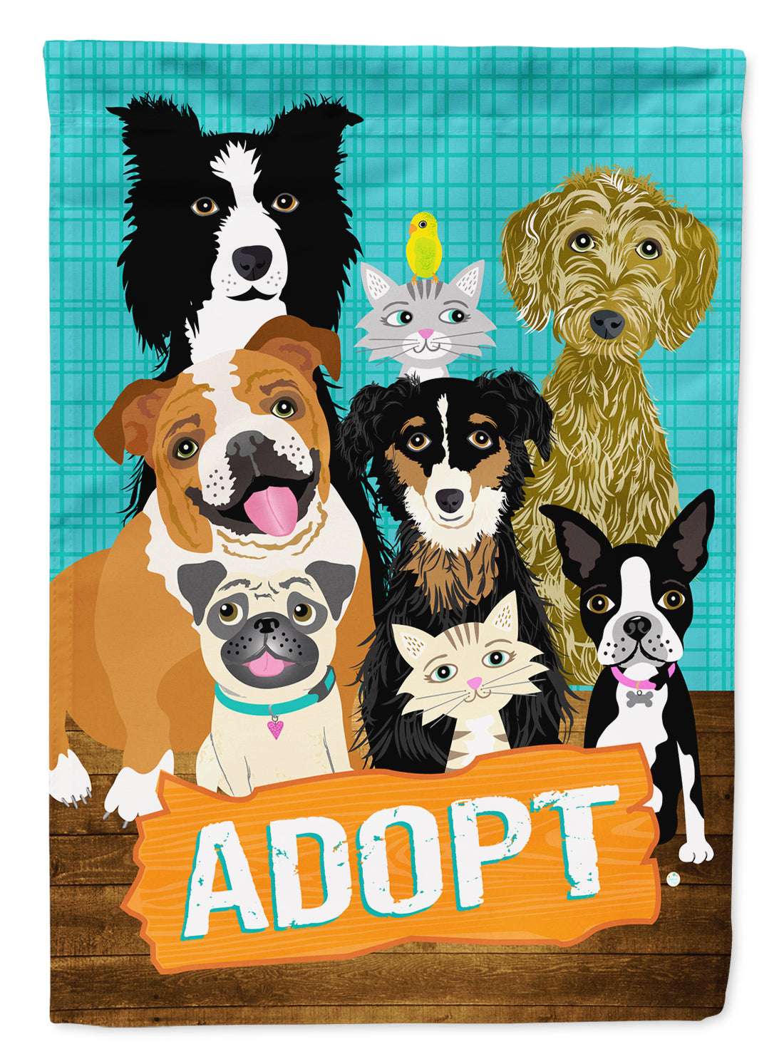 Adopt Pets Adoption Flag Canvas House Size VHA3007CHF  the-store.com.