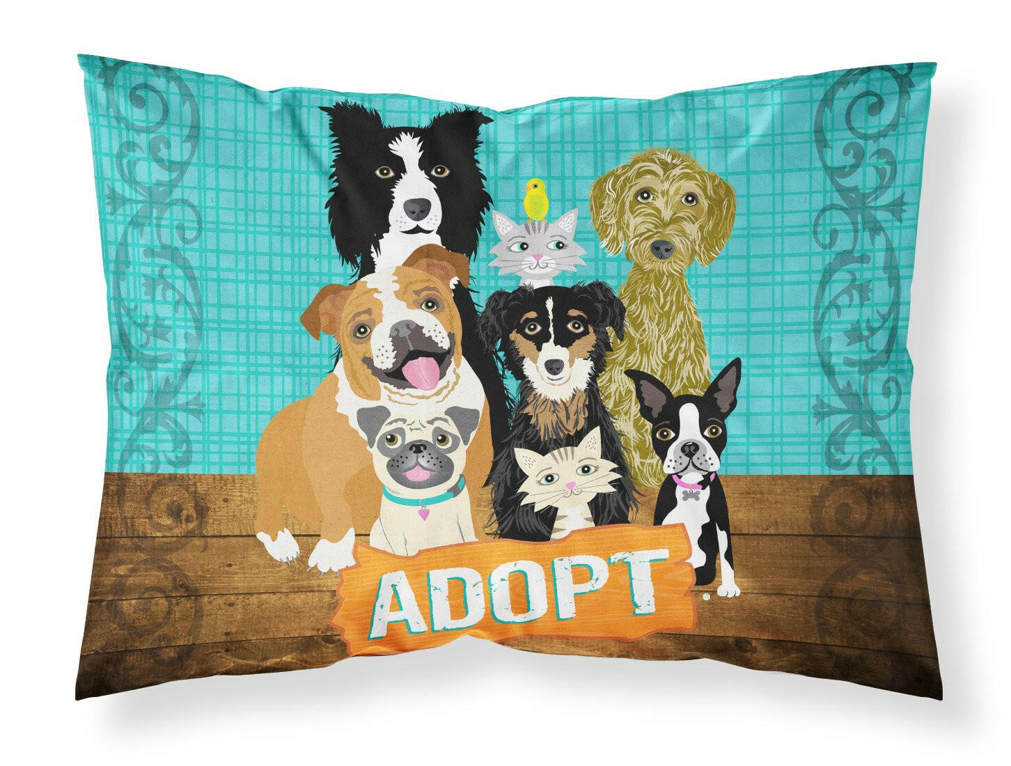 Adopt Pets Adoption Fabric Standard Pillowcase VHA3007PILLOWCASE by Caroline's Treasures