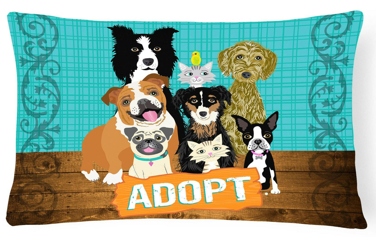 Adopt Pets Adoption Canvas Decorative Pillow VHA3007PW1216 by Caroline&#39;s Treasures