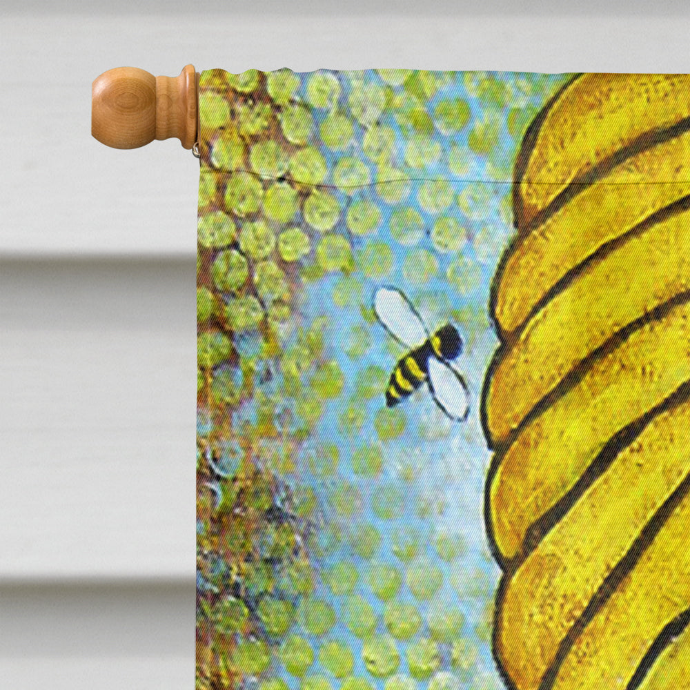 Bee Grateful Girl with Beehive Flag Canvas House Size VHA3008CHF  the-store.com.
