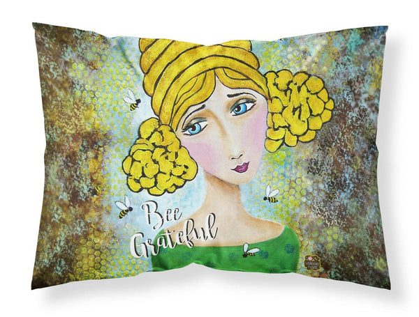 Bee Grateful Girl with Beehive Fabric Standard Pillowcase VHA3008PILLOWCASE by Caroline's Treasures