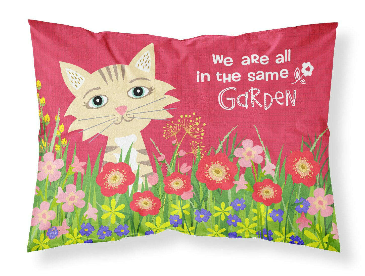 Garden Cat Fabric Standard Pillowcase VHA3009PILLOWCASE by Caroline's Treasures