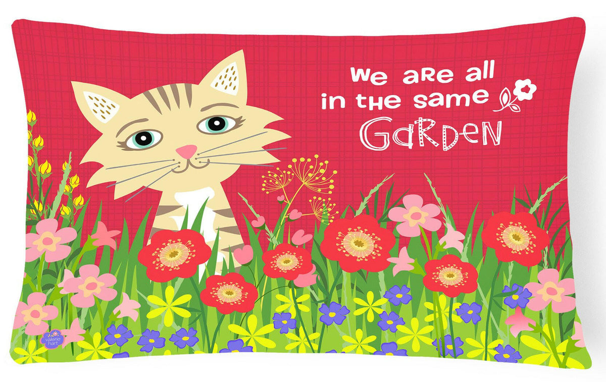 Garden Cat Canvas Decorative Pillow VHA3009PW1216 by Caroline&#39;s Treasures